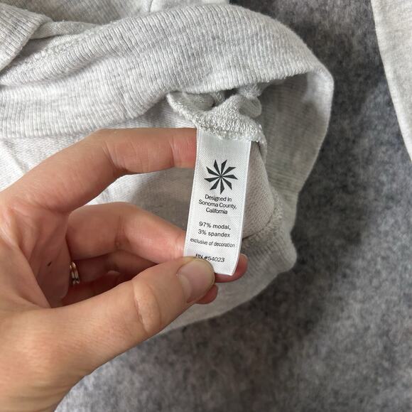 Athleta Sweatshirt Women Small Criss Cross Soft Tulip Sweater Top Beige Heather - Picture 7 of 8